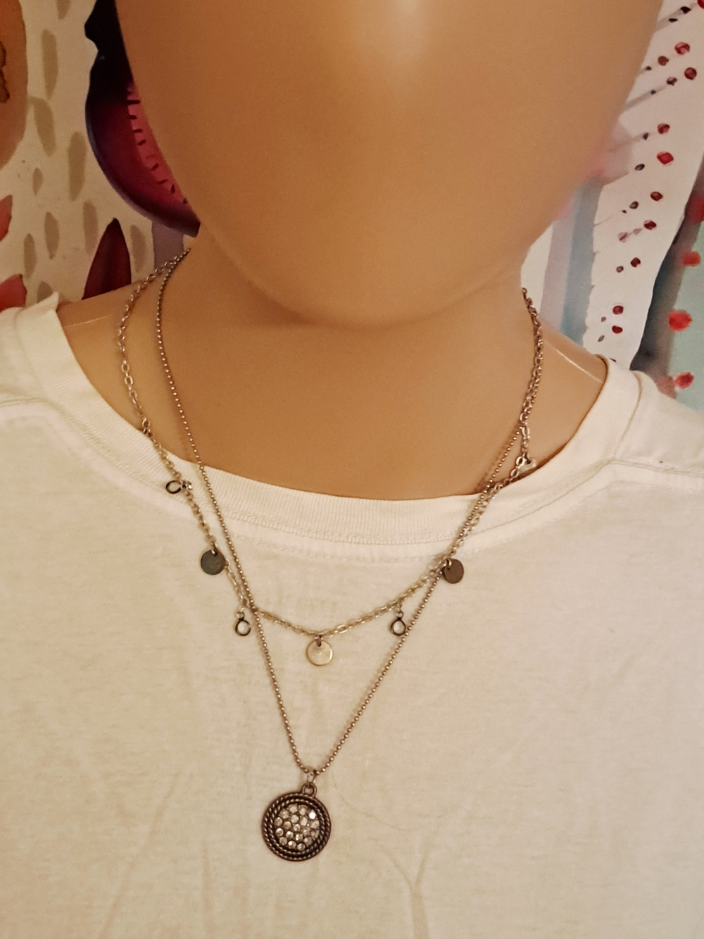 American Eagle Outfitters Layered Silver-Tone Coin & Pendant Necklace